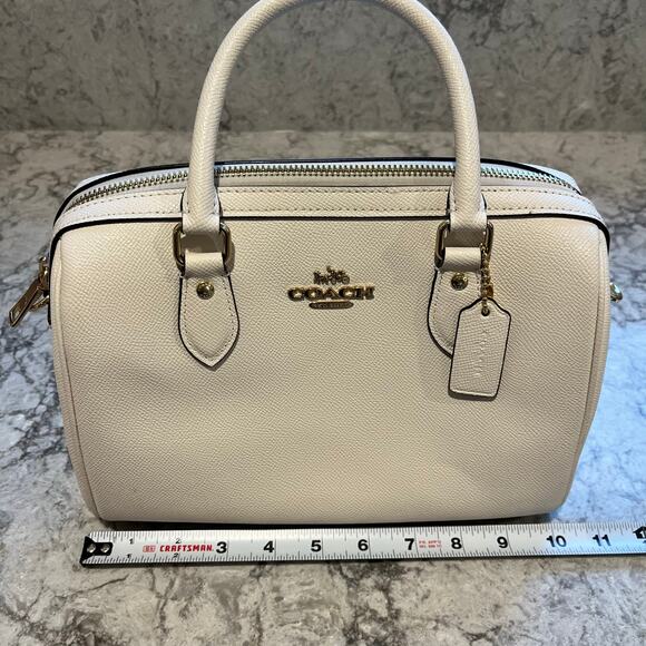 COACH Rowan Satchel Handbag Cream - Picture 10 of 13